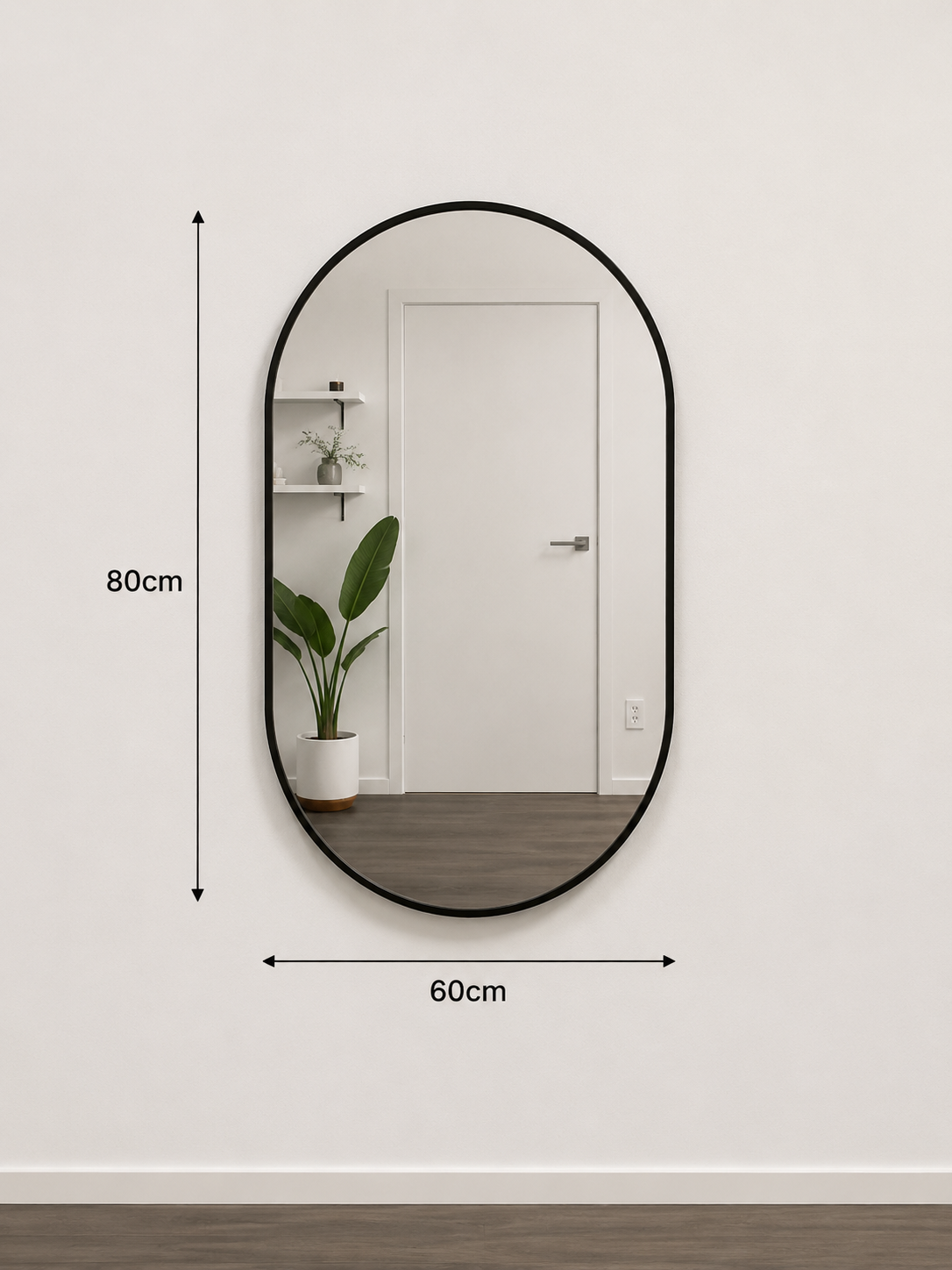 Metal Oval Mirror