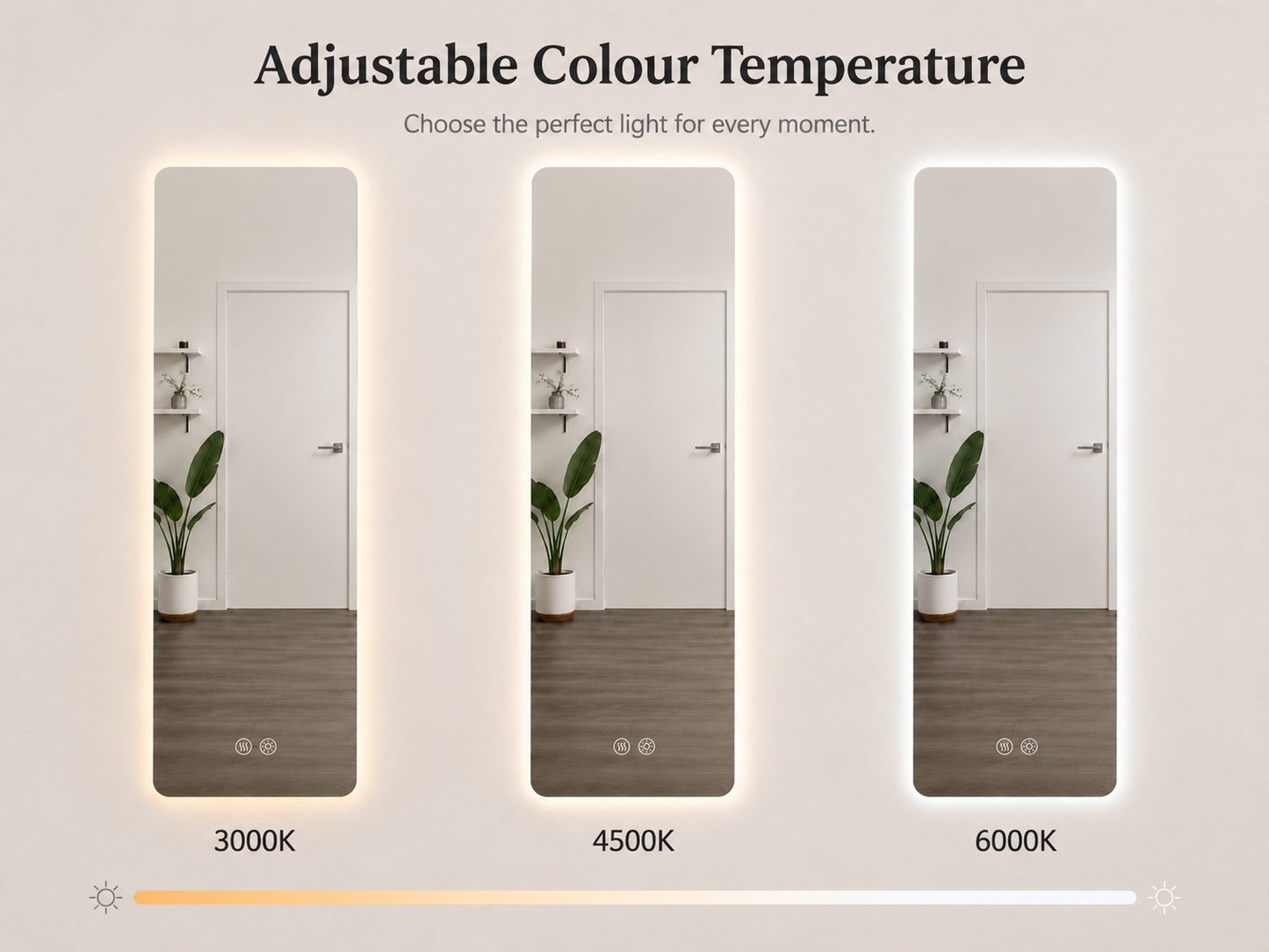 Modern Rectangle Edge Lit LED Mirror
