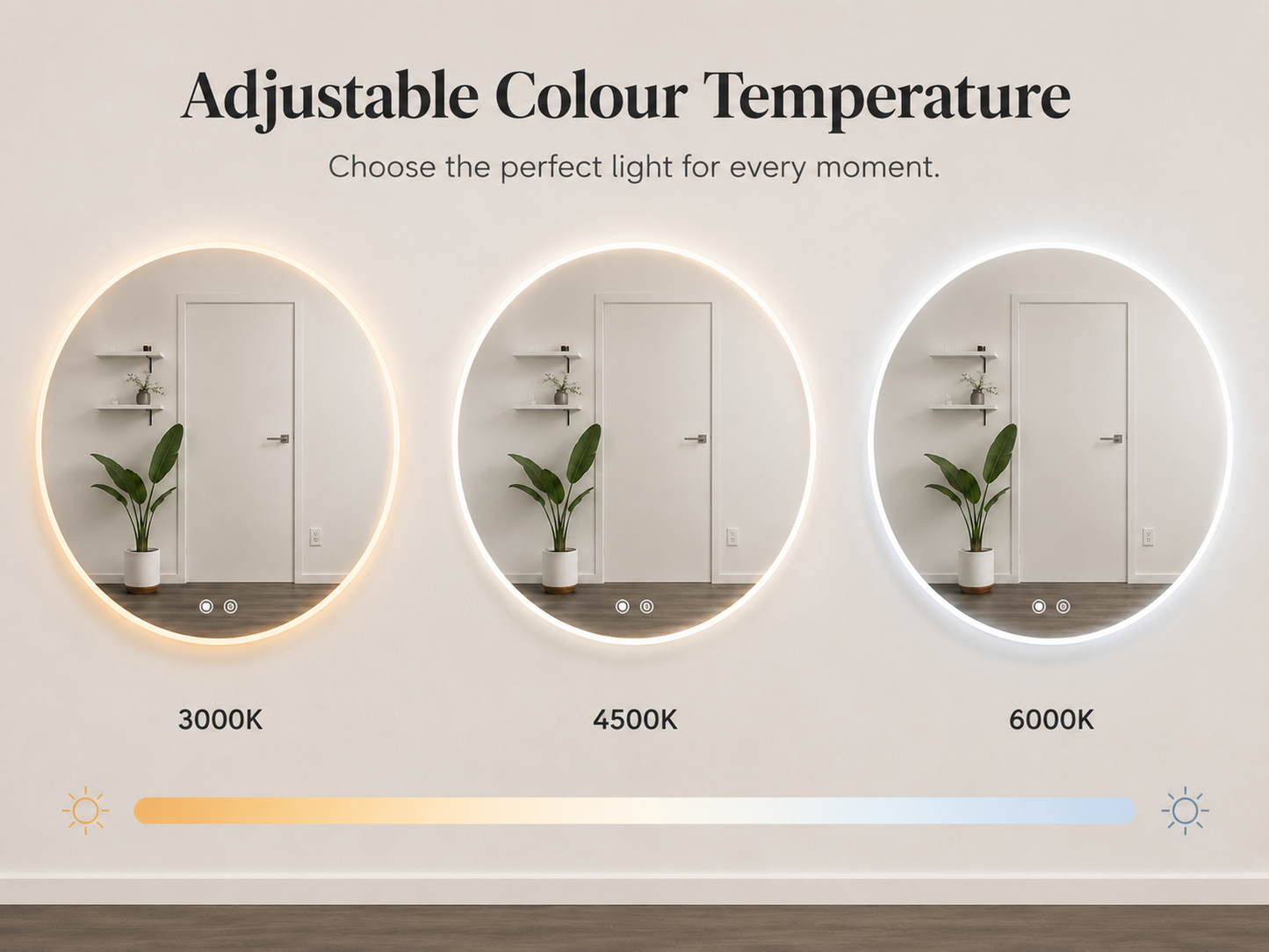 Round LED Strip Mirror