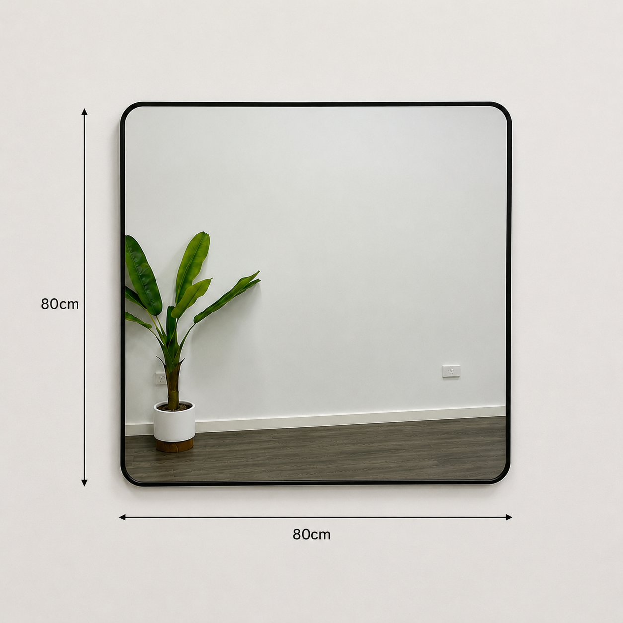 Metal Black Square Mirror