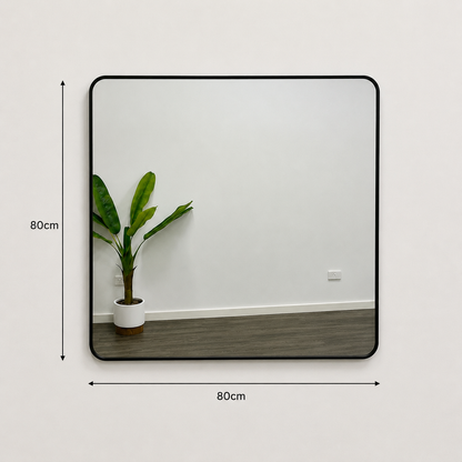 Metal Black Square Mirror