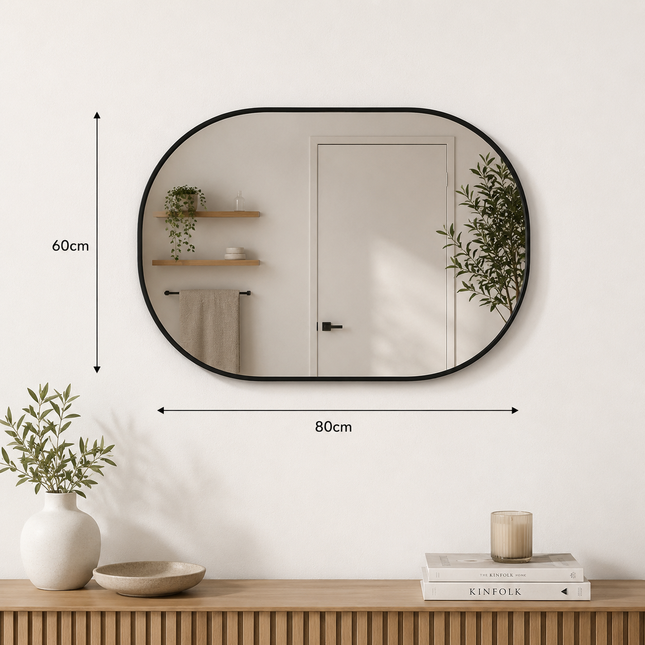 Metal Oval Mirror
