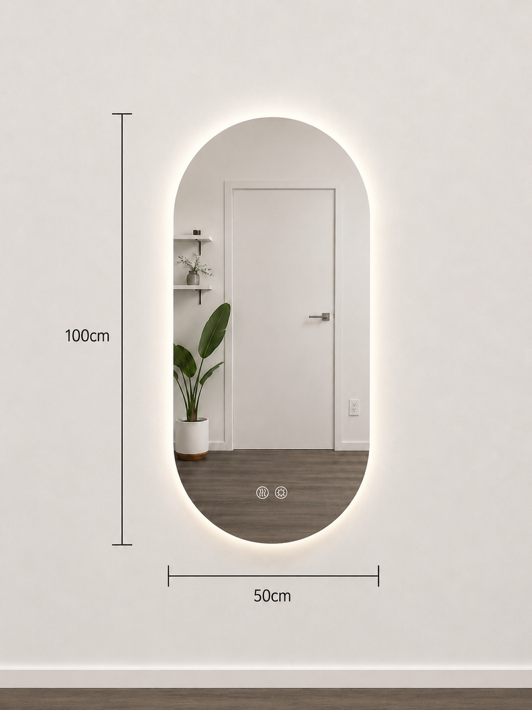 Oval LED Frameless Backlit Mirror