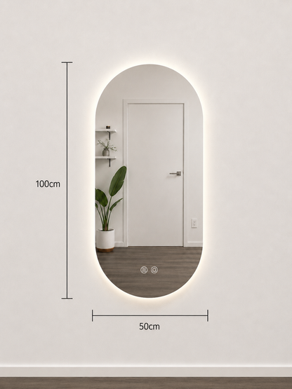 Oval LED Frameless Backlit Mirror