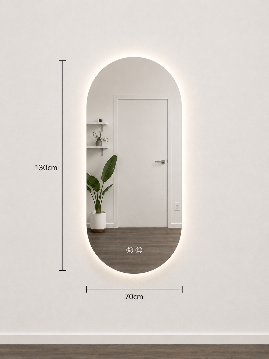 Oval LED Frameless Backlit Mirror