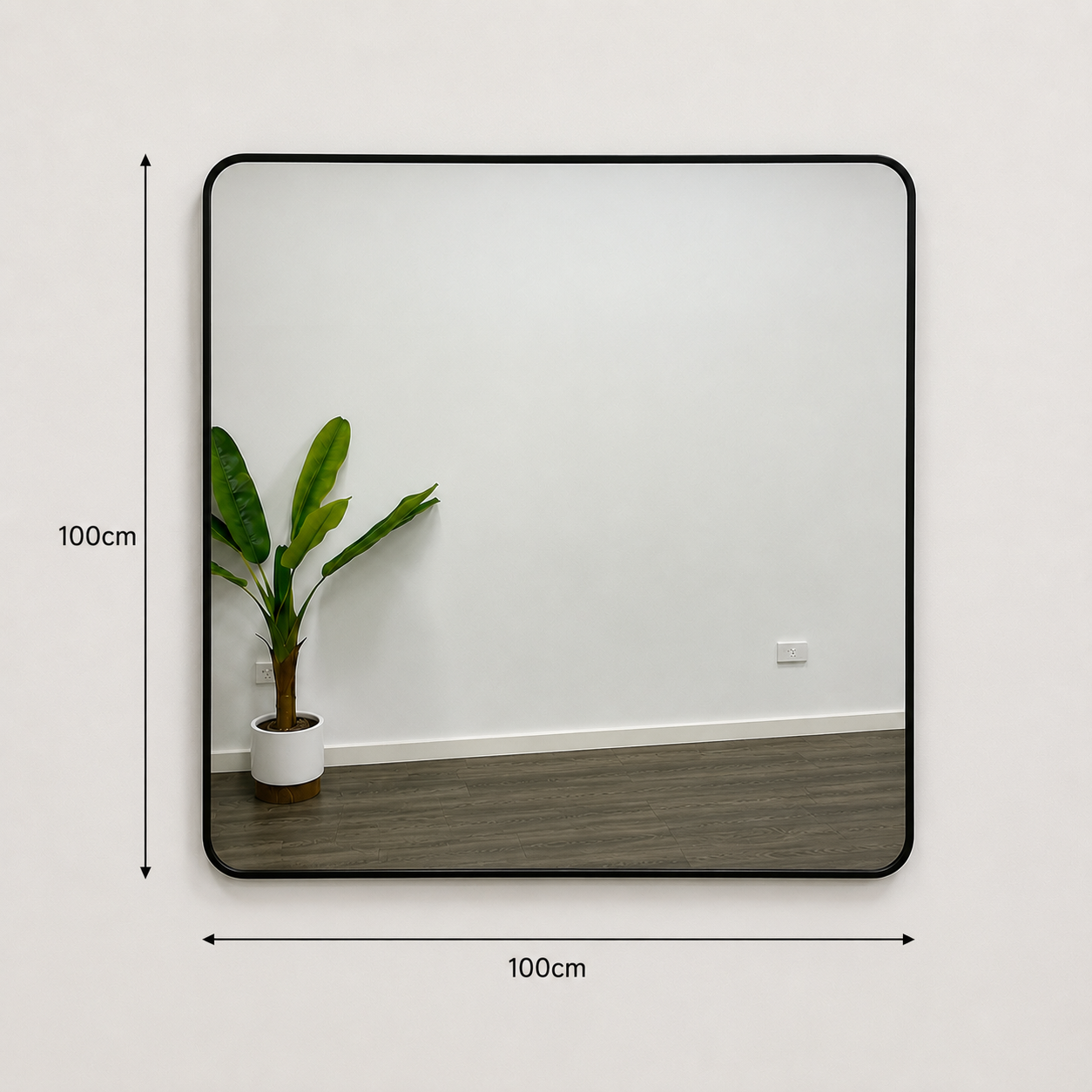 Metal Black Square Mirror