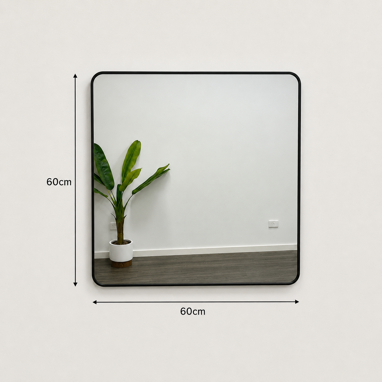 Metal Black Square Mirror