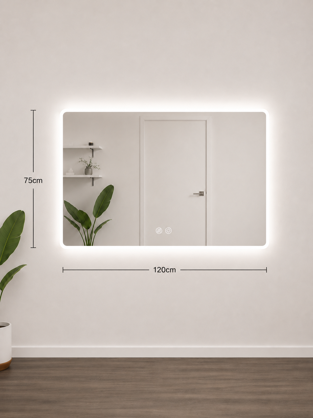 Rectangular Frosted LED Mirror