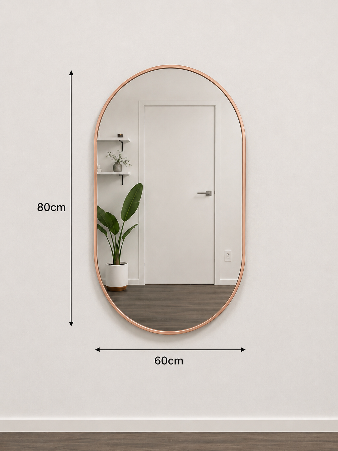 Metal Oval Mirror