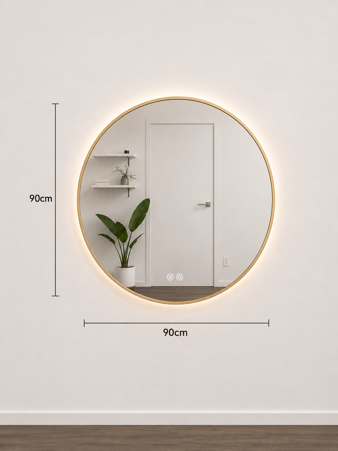 Round Framed Oversized LED Mirrors