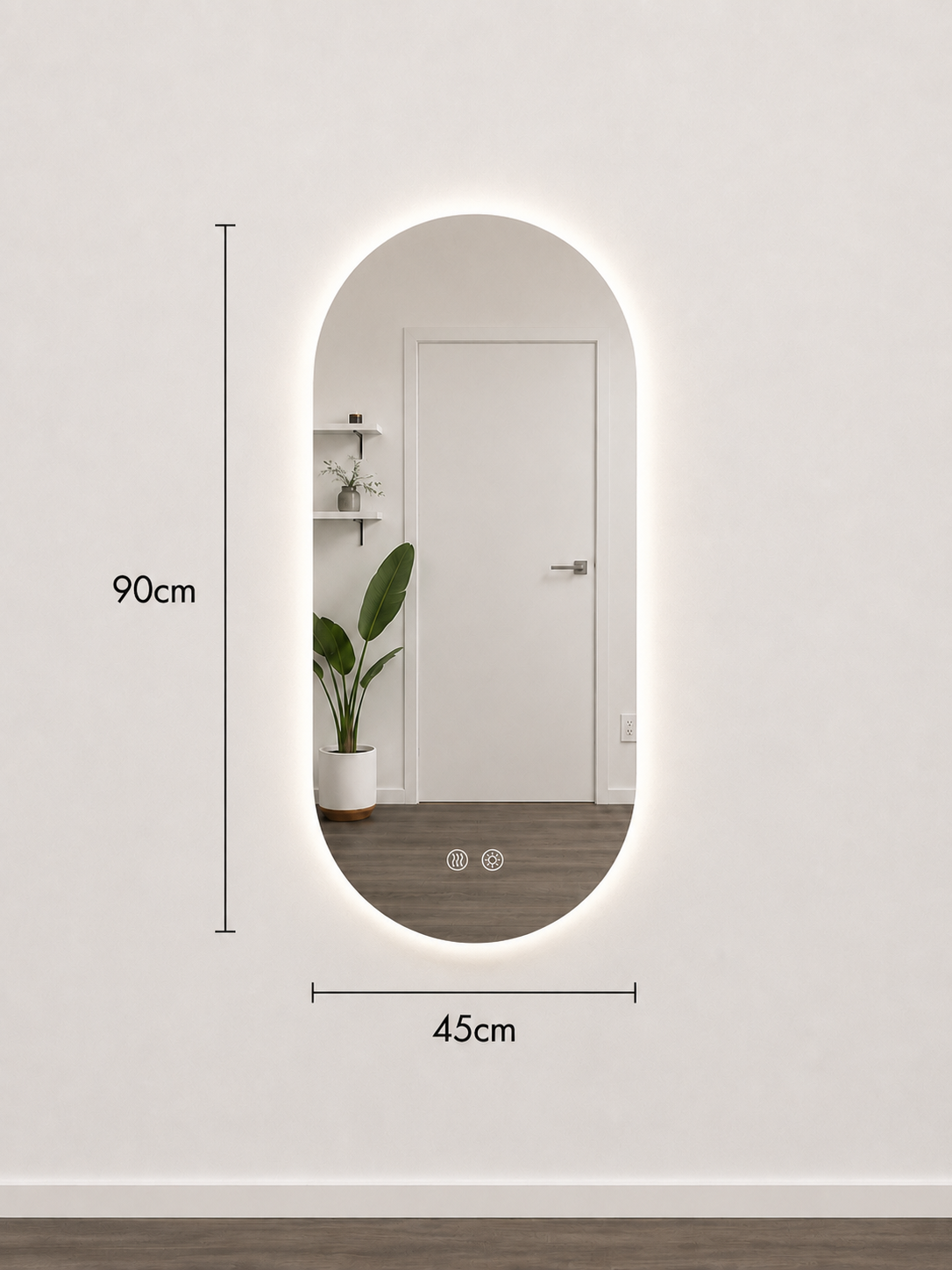 Oval LED Frameless Backlit Mirror