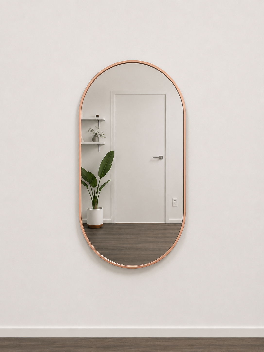 Metal Oval Mirror