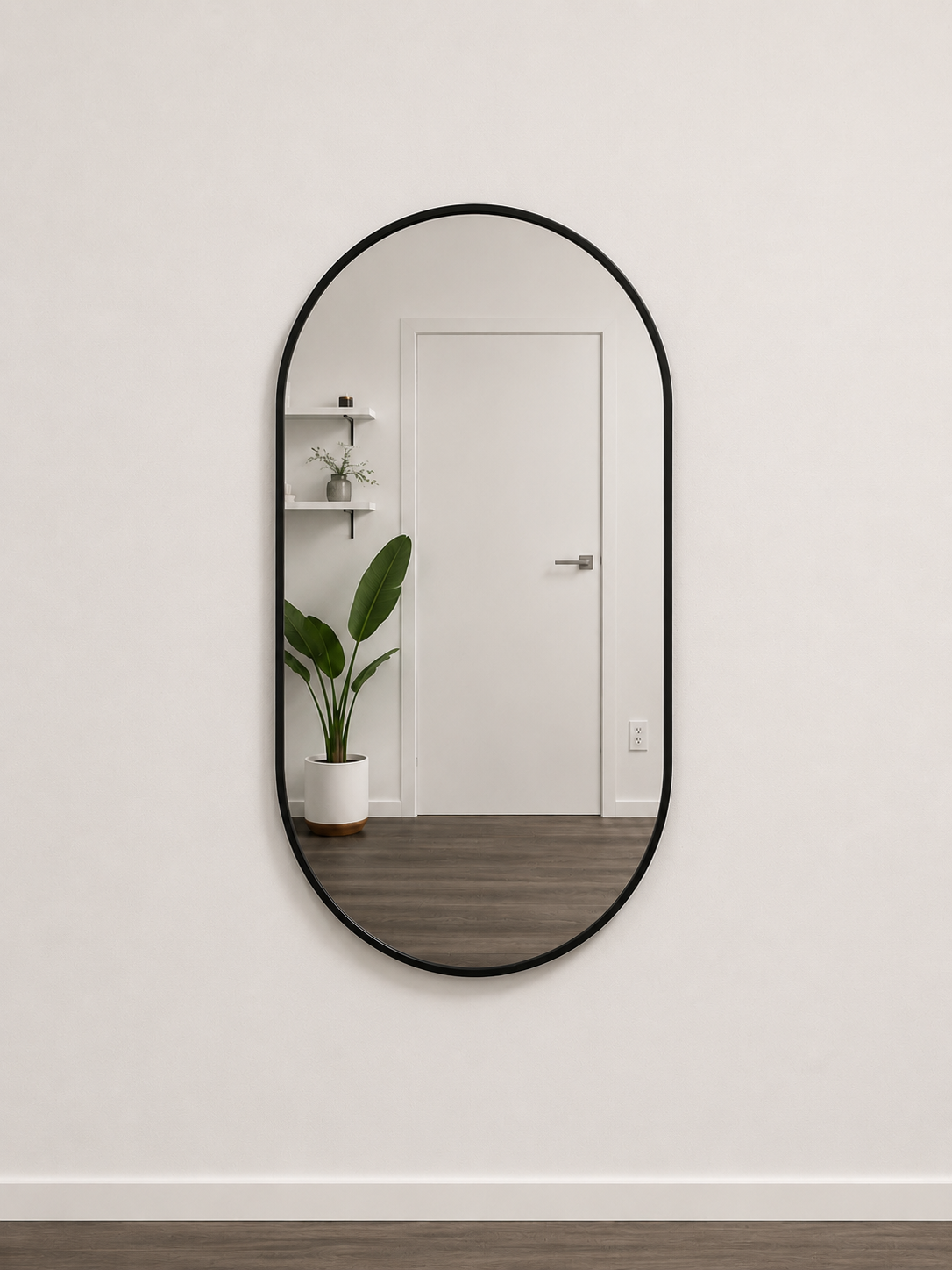 Metal Oval Mirror