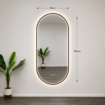 Oval LED Front Lit Frame Bathroom Mirror