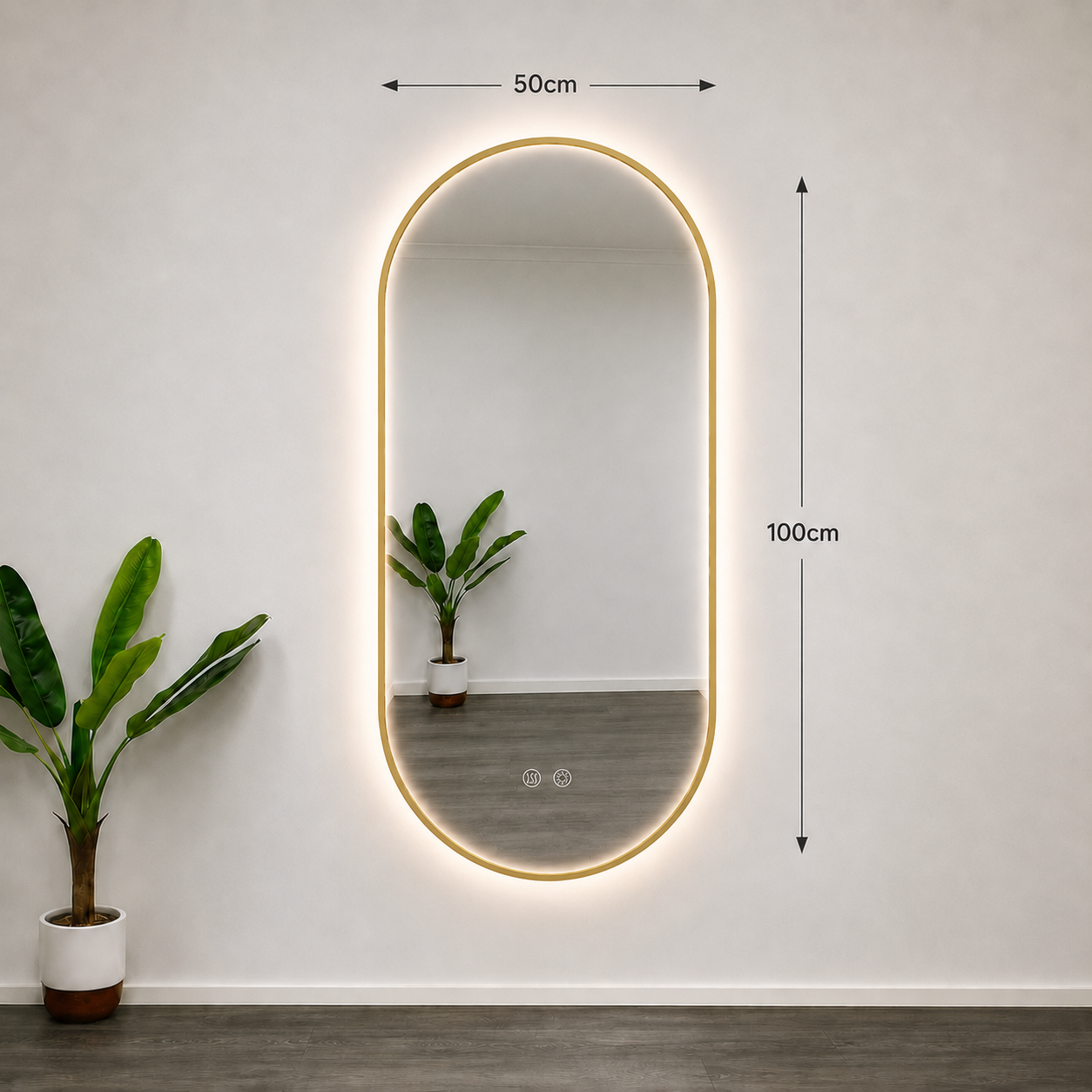 Oval LED Front Lit Frame Bathroom Mirror