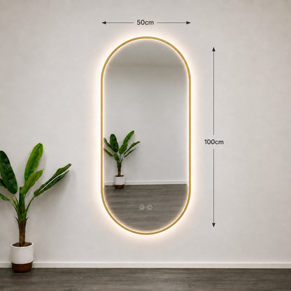 Oval LED Front Lit Frame Bathroom Mirror