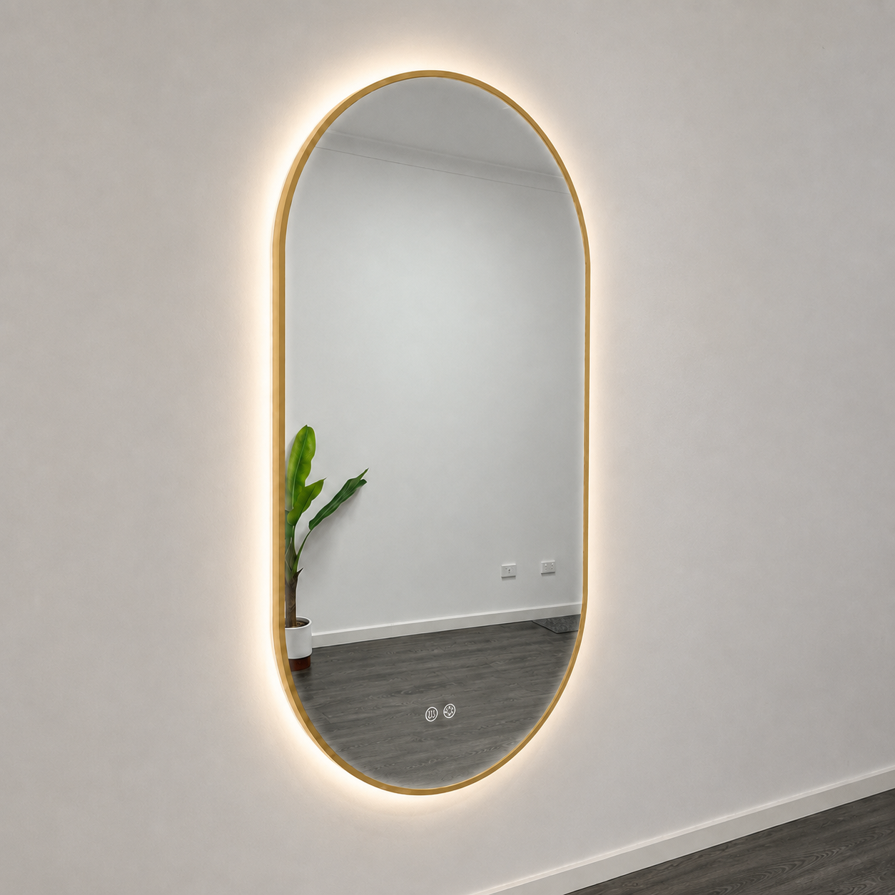 Oval LED Front Lit Frame Bathroom Mirror