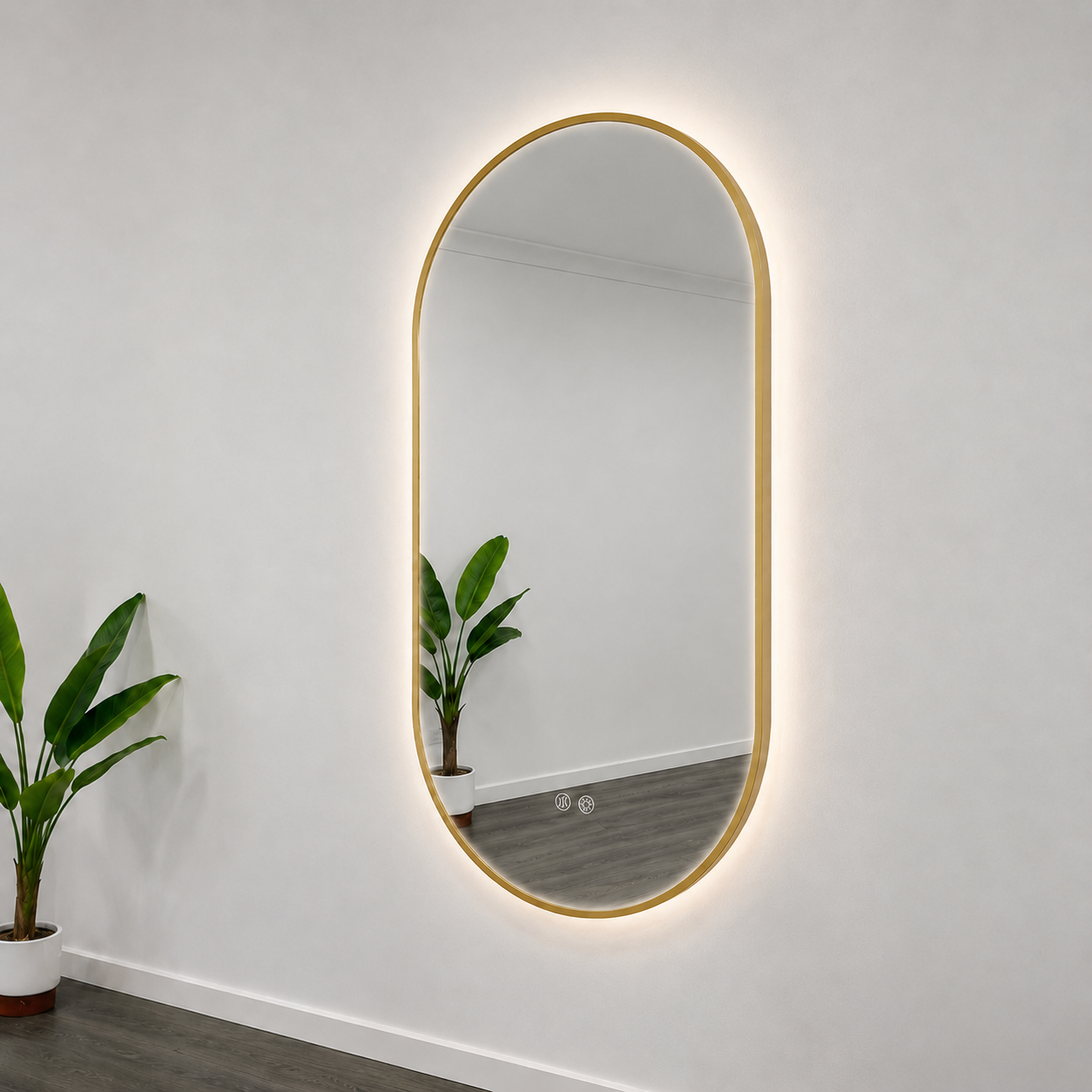 Oval LED Front Lit Frame Bathroom Mirror