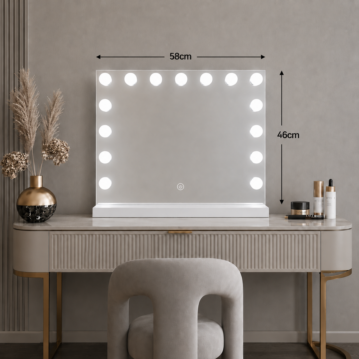 Rectangular Hollywood LED Makeup Mirror