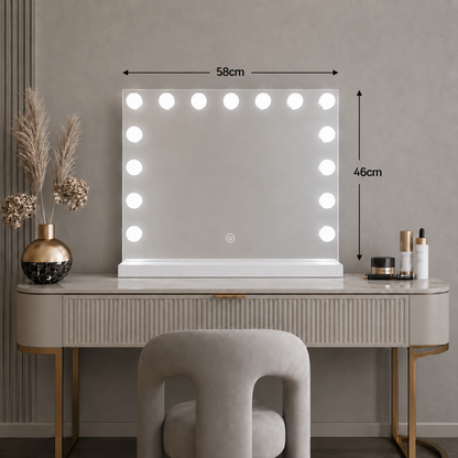 Rectangular Hollywood LED Makeup Mirror