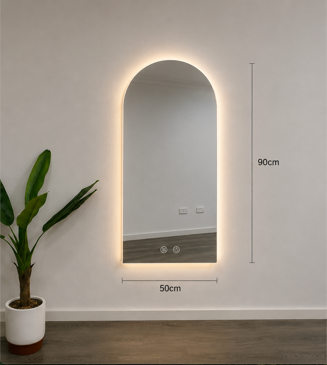 Arch LED Mirror Frameless Backlit Bathroom Vanity