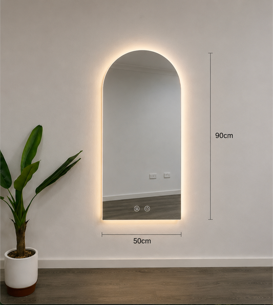 Arch LED Mirror Frameless Backlit Bathroom Vanity