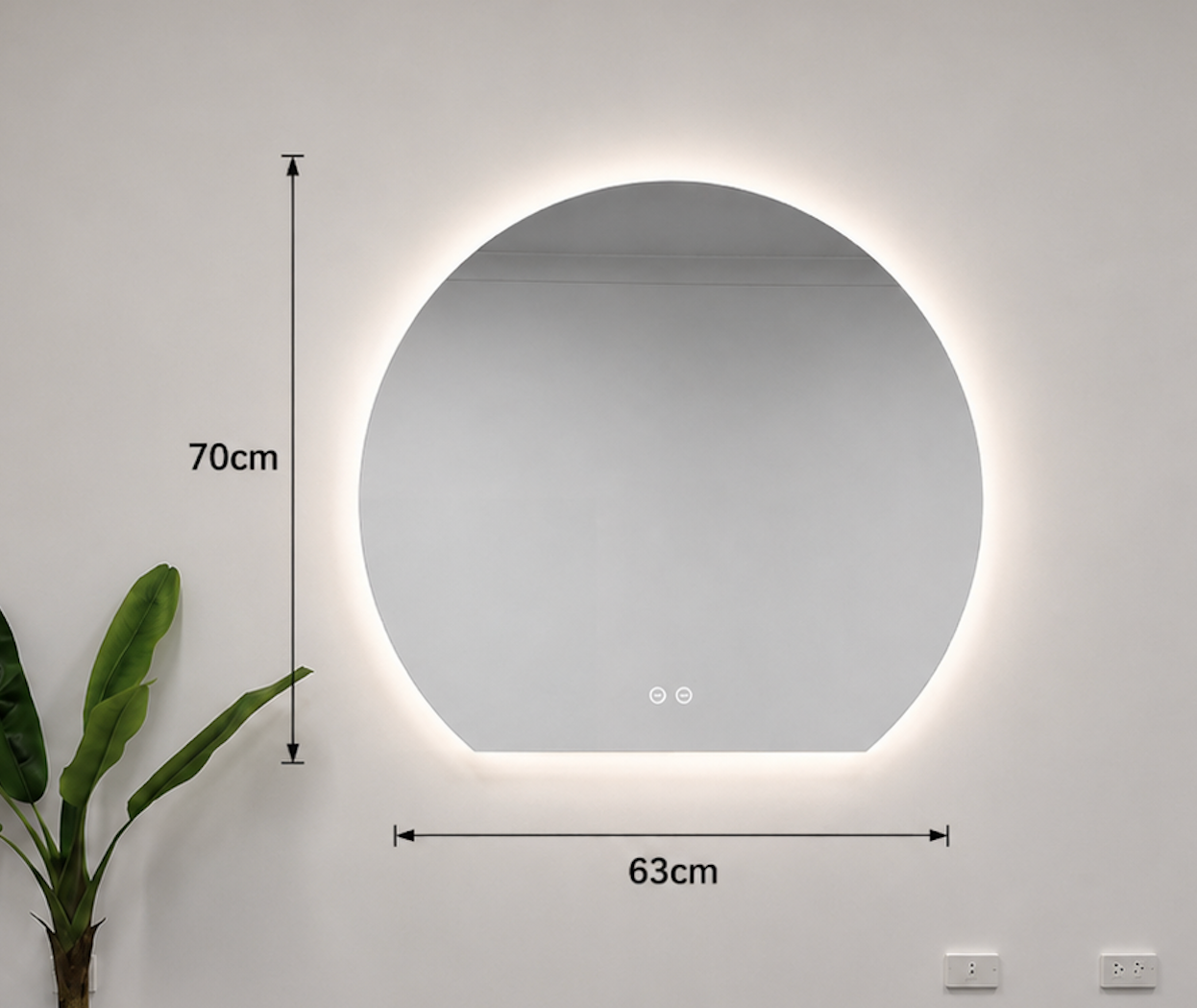 Modern Crescent Moon Wall Backlit Frameless LED Mirror