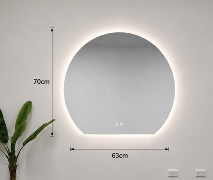 Modern Crescent Moon Wall Backlit Frameless LED Mirror