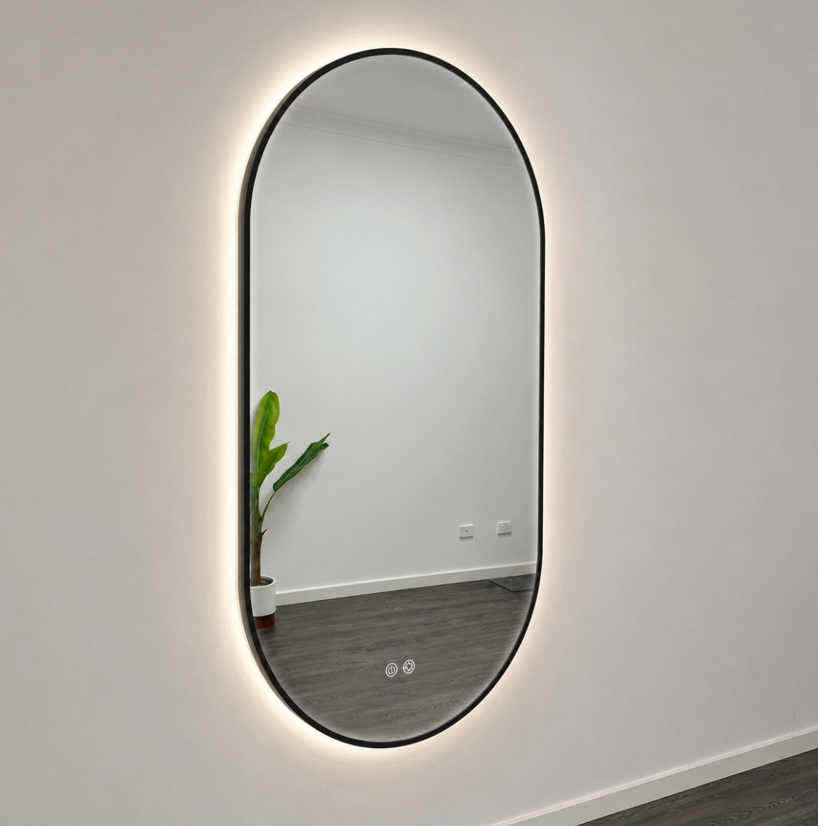 Oval LED Front Lit Frame Bathroom Mirror