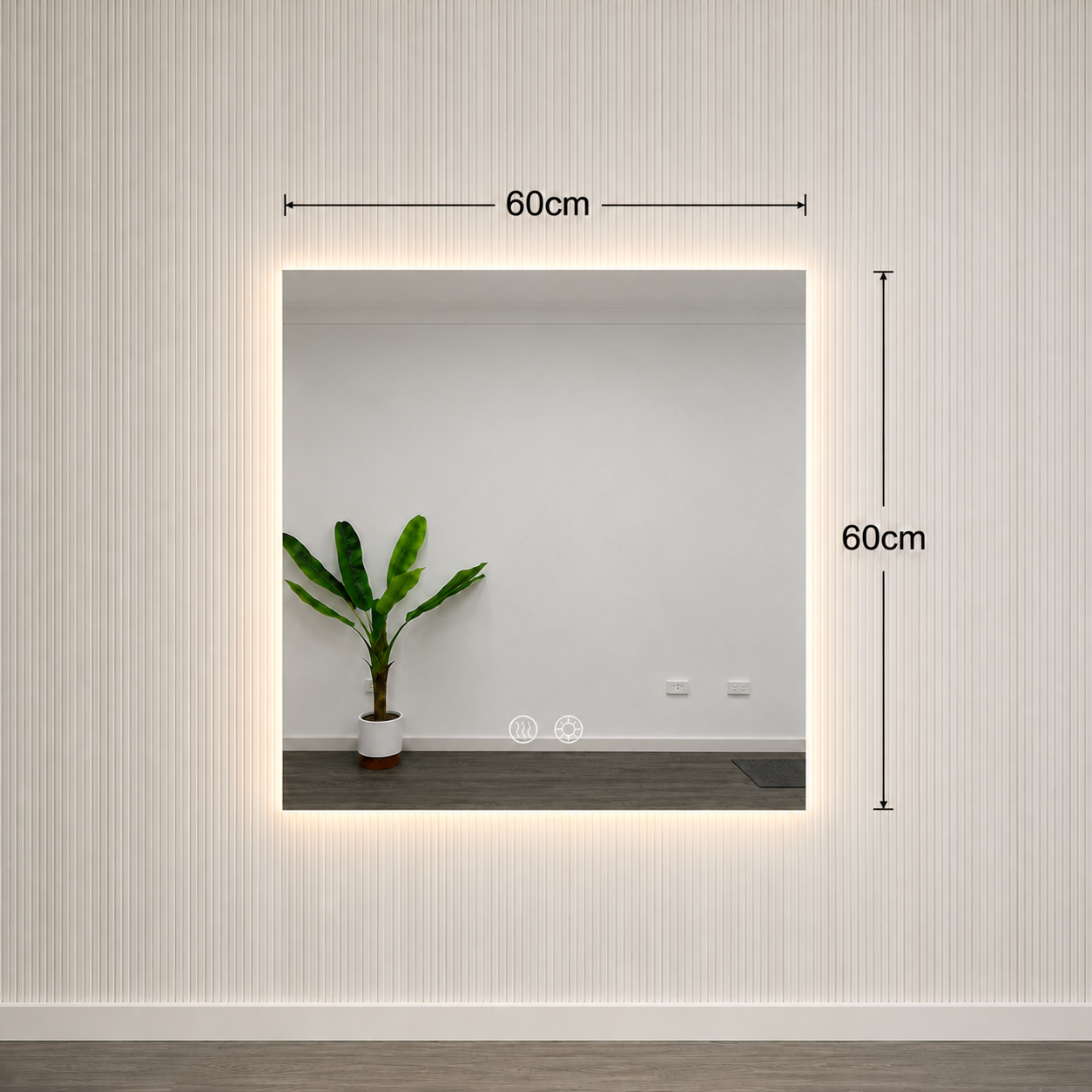 Square LED Mirror Frameless Back Lit