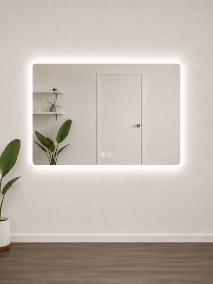 Rectangular Frosted LED Mirror