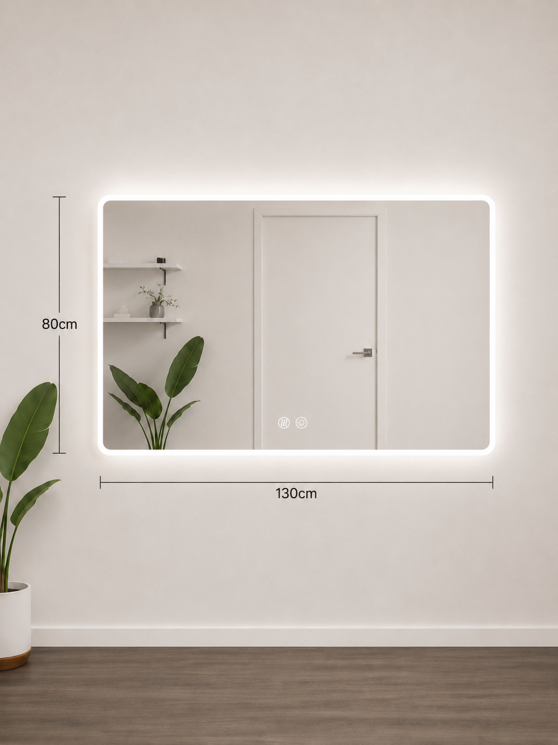Rectangular Frosted LED Mirror