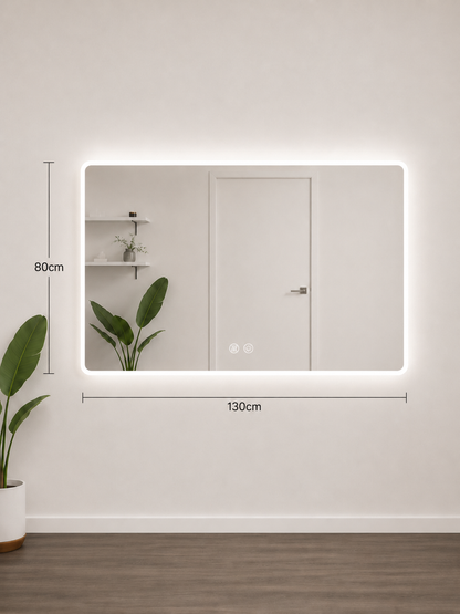 Rectangular Frosted LED Mirror