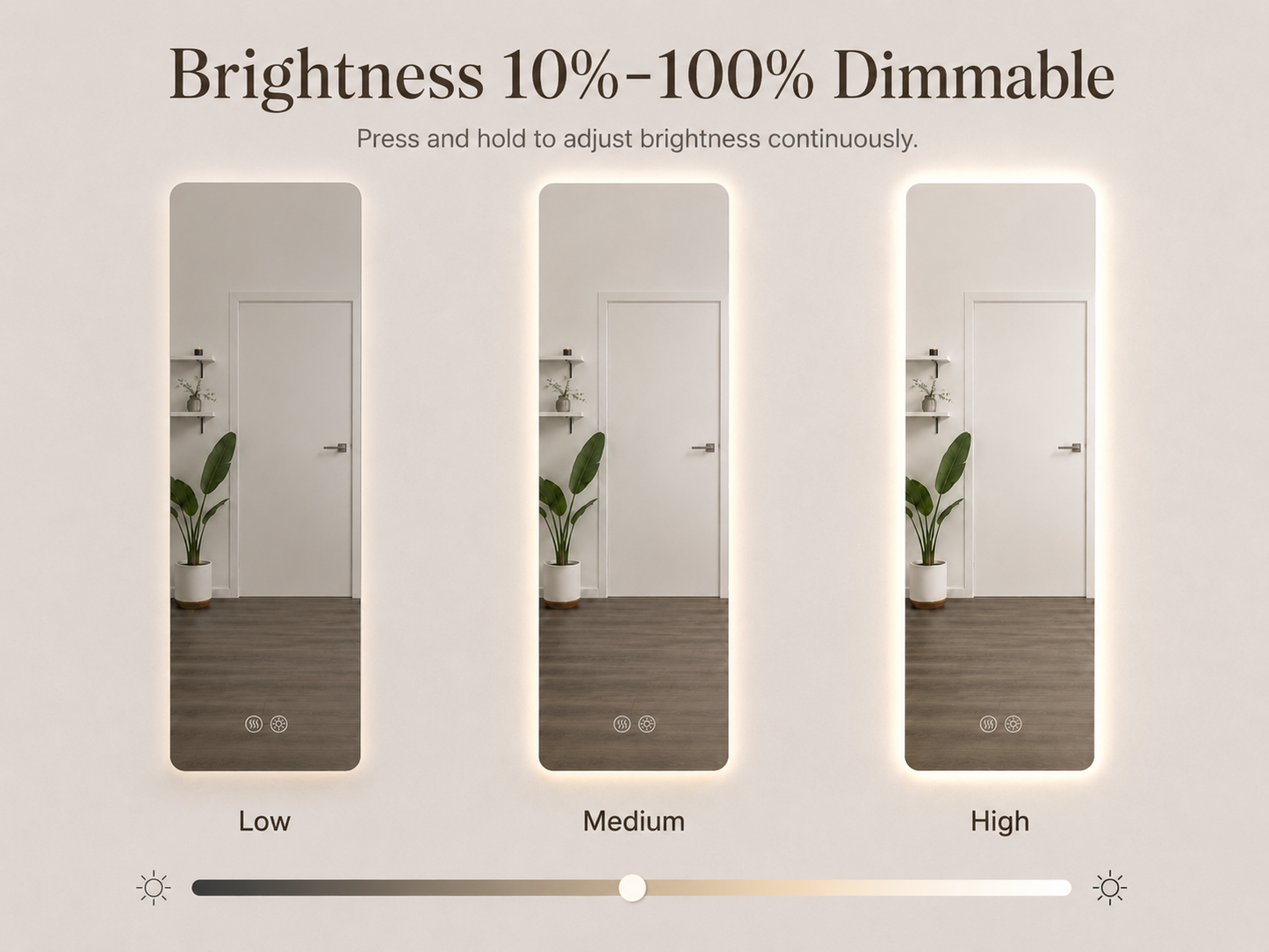Modern Rectangle Edge Lit LED Mirror