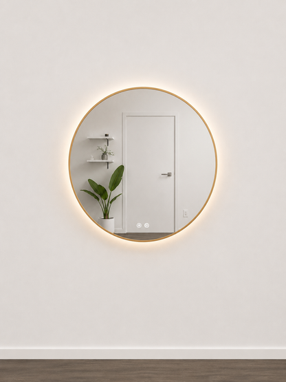Round Framed Oversized LED Mirrors