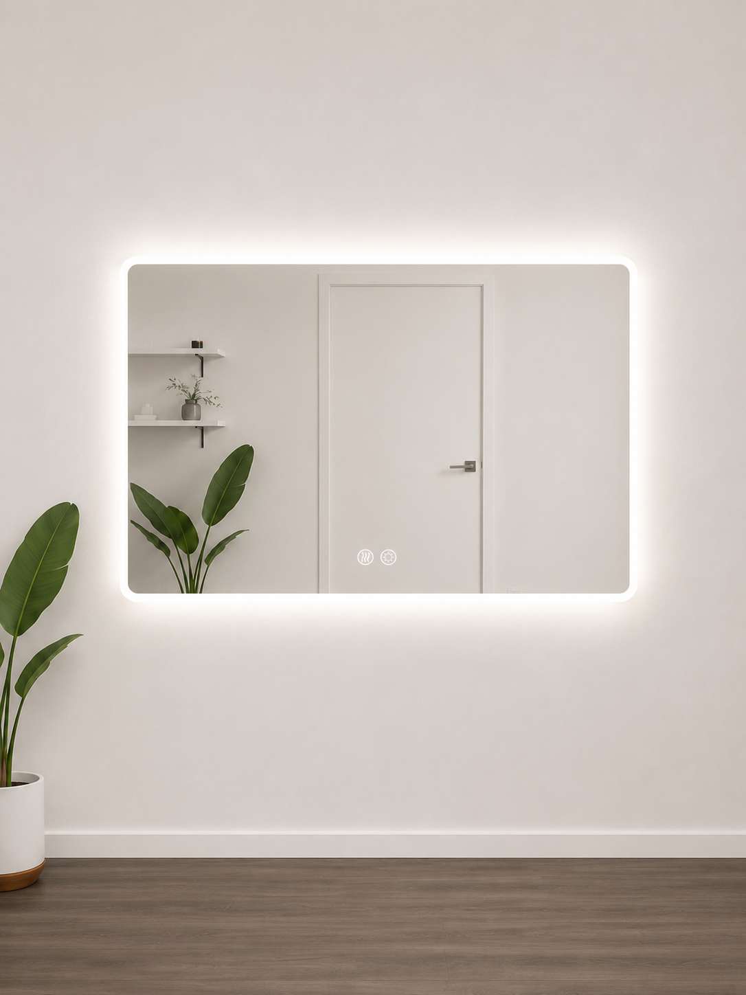 Rectangular Frosted LED Mirror