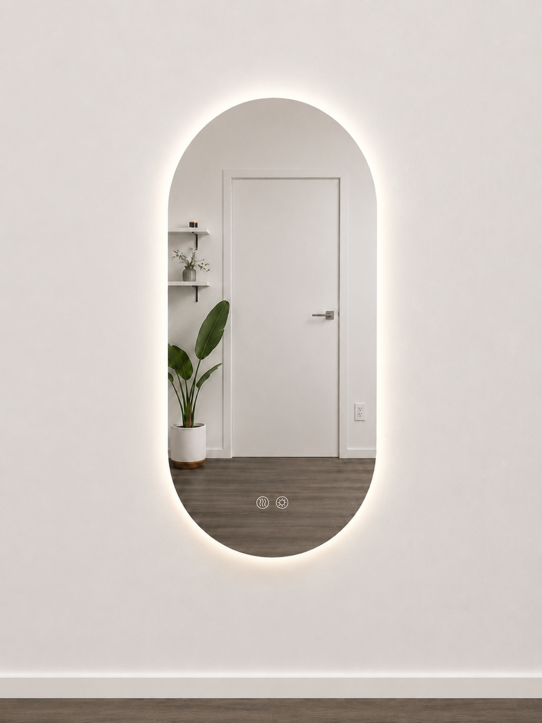 Oval LED Frameless Backlit Mirror