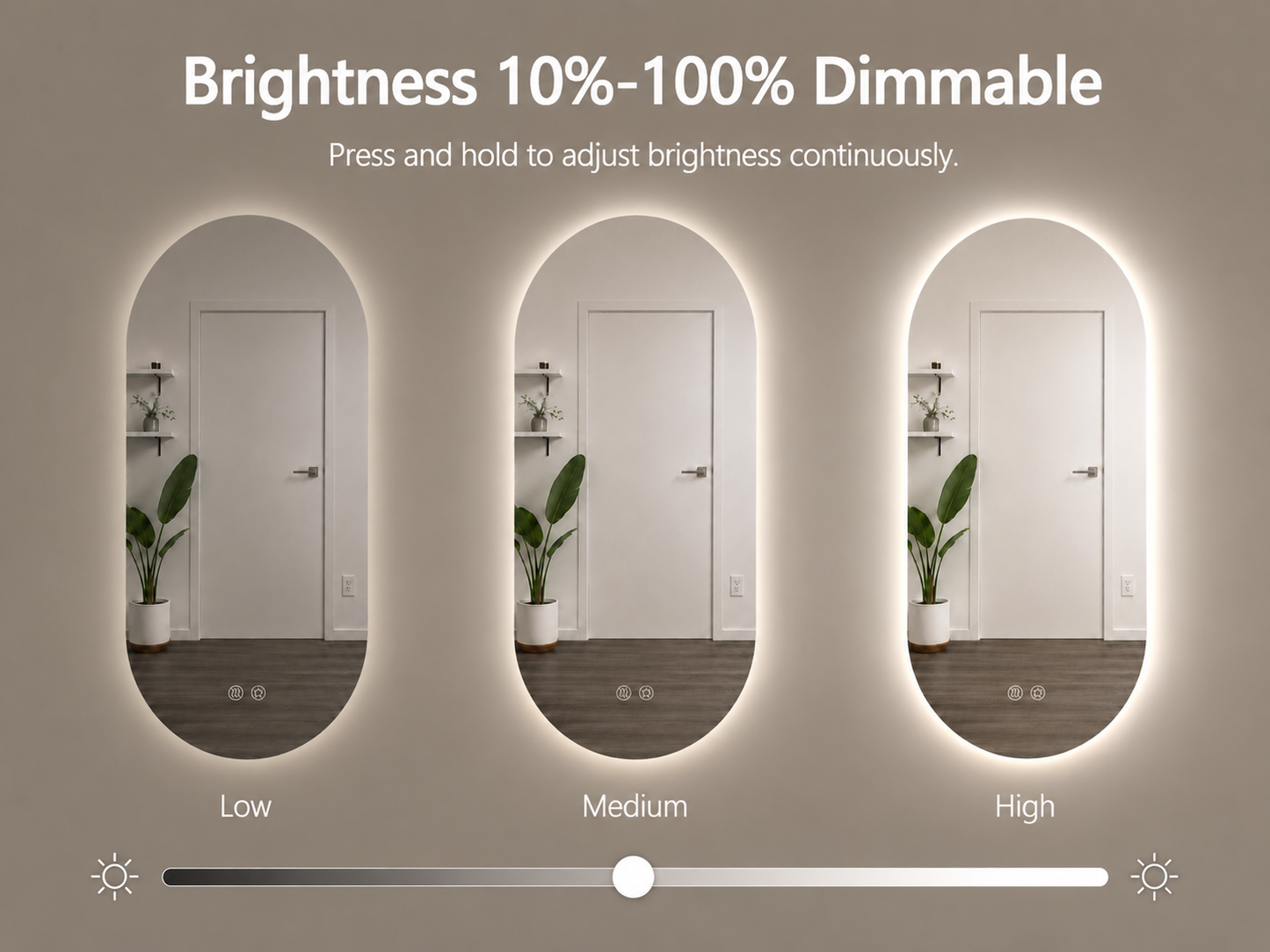 Oval LED Frameless Backlit Mirror
