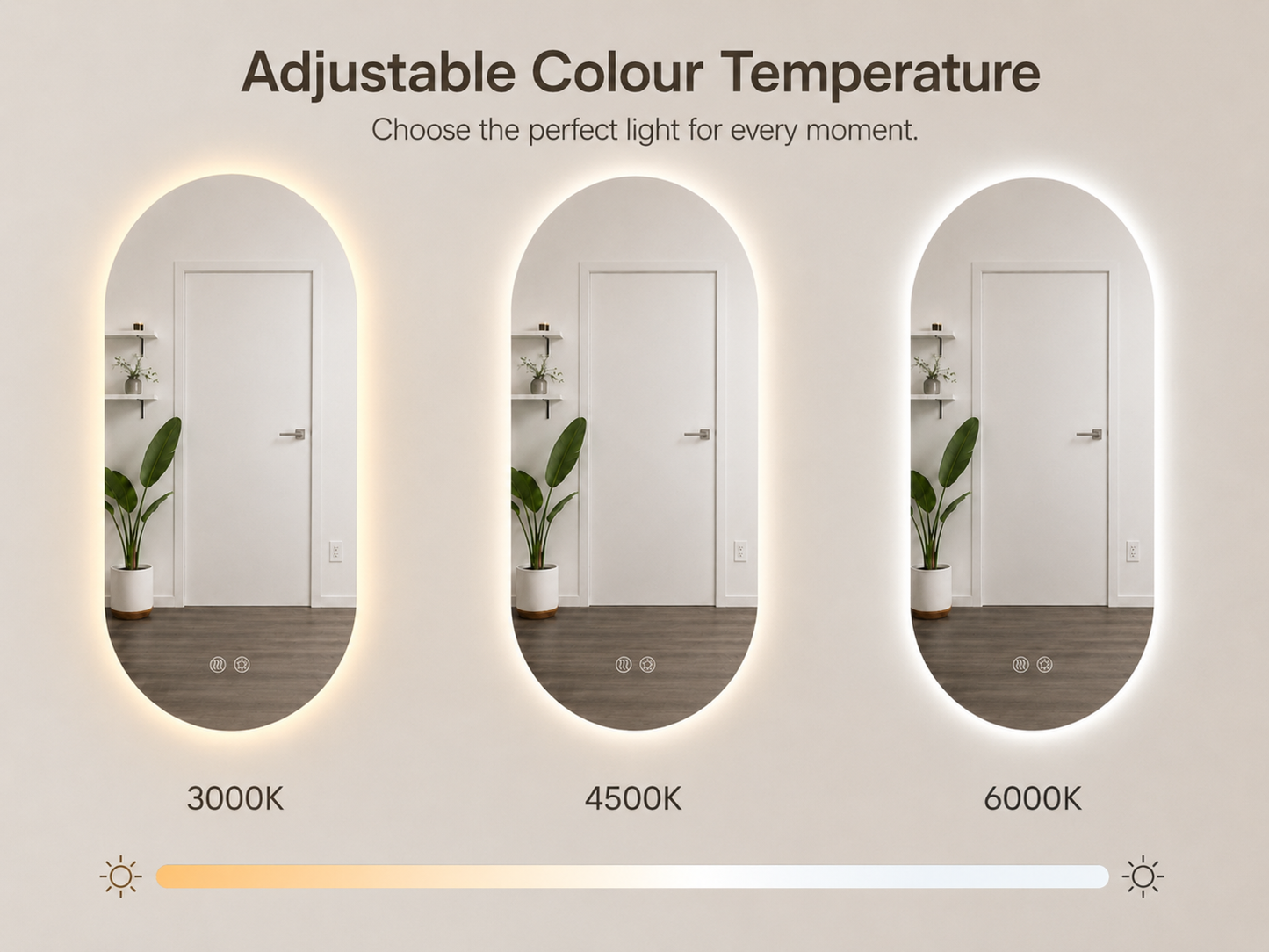 Oval LED Frameless Backlit Mirror