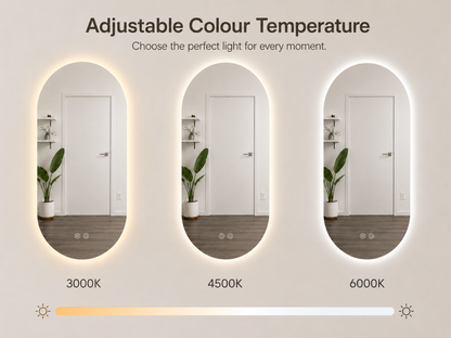 Oval LED Frameless Backlit Mirror
