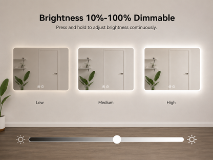 Rectangular Frosted LED Mirror