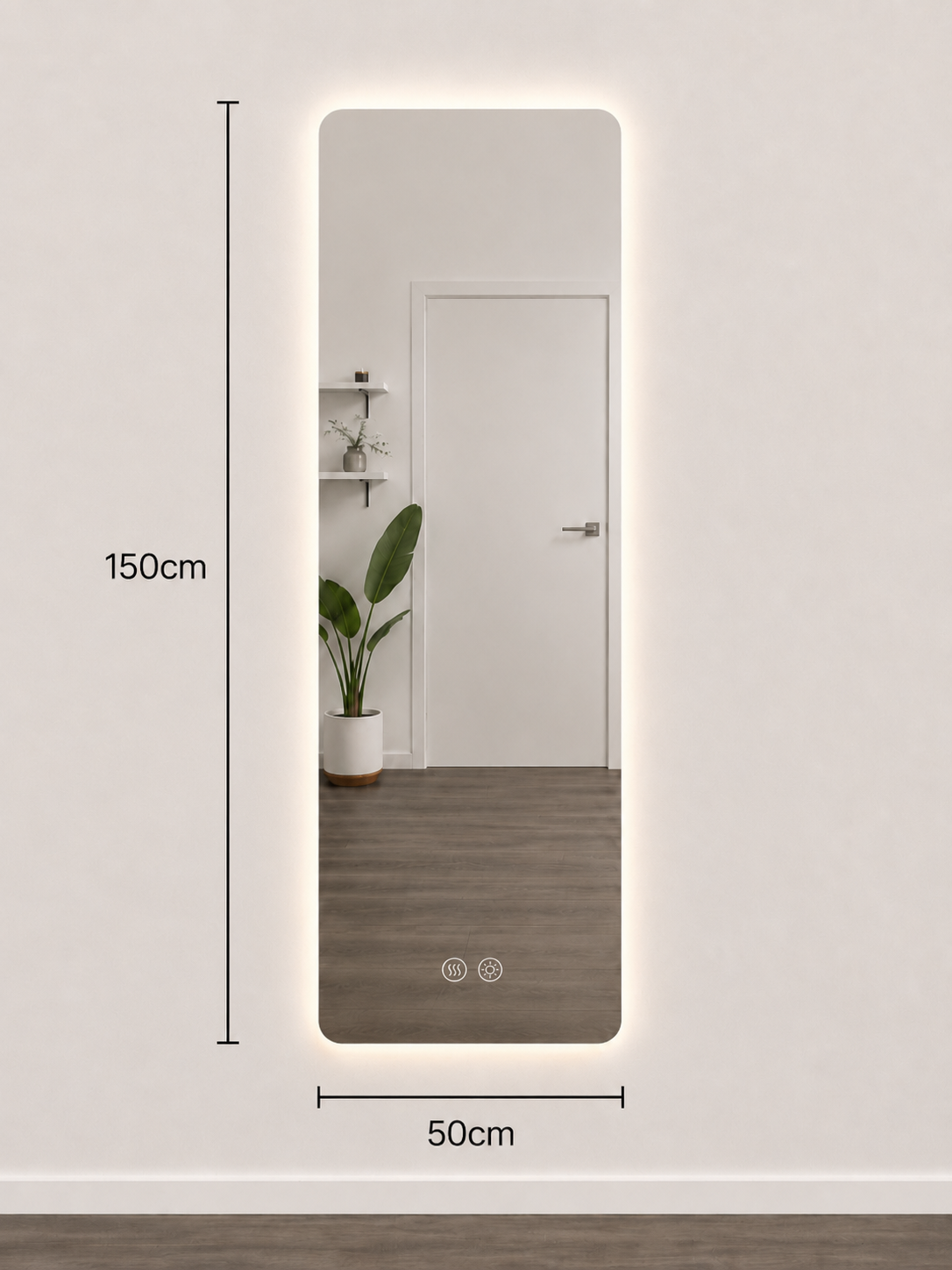 Modern Rectangle Edge Lit LED Mirror