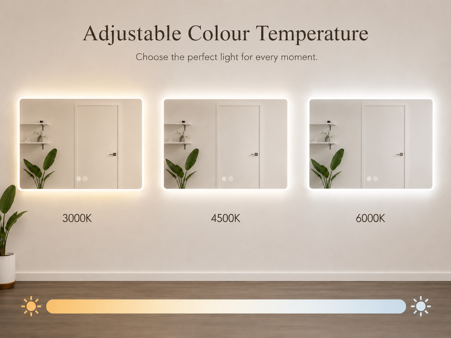 Rectangular Frosted LED Mirror