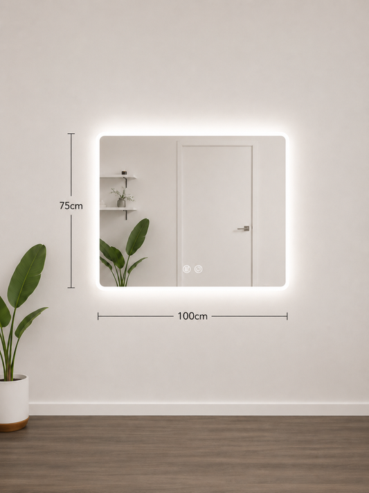 Rectangular Frosted LED Mirror