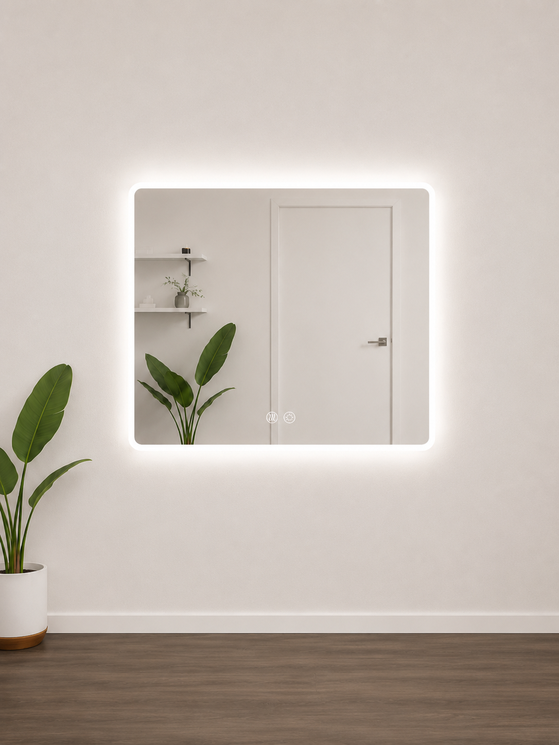 Rectangular Frosted LED Mirror
