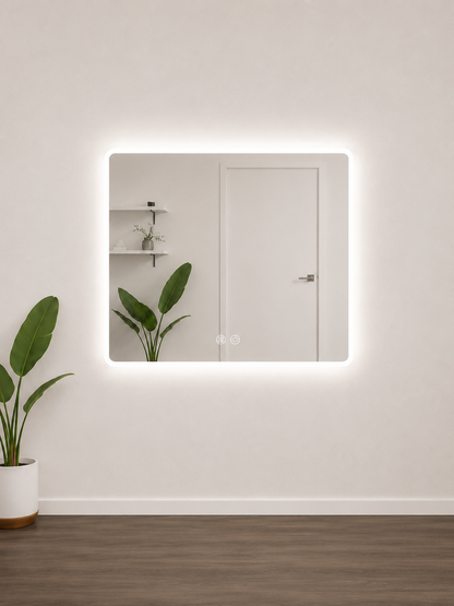 Rectangular Frosted LED Mirror